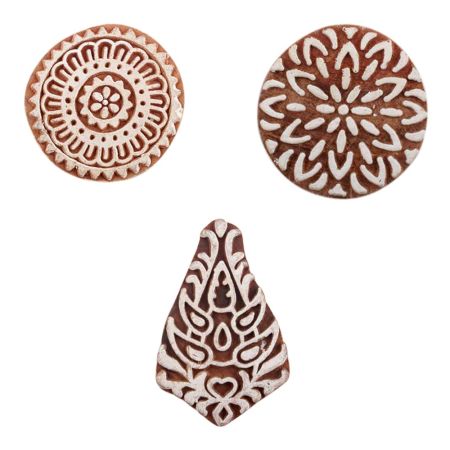 Set of 3 Piece New Mix Wooden Printing Blocks